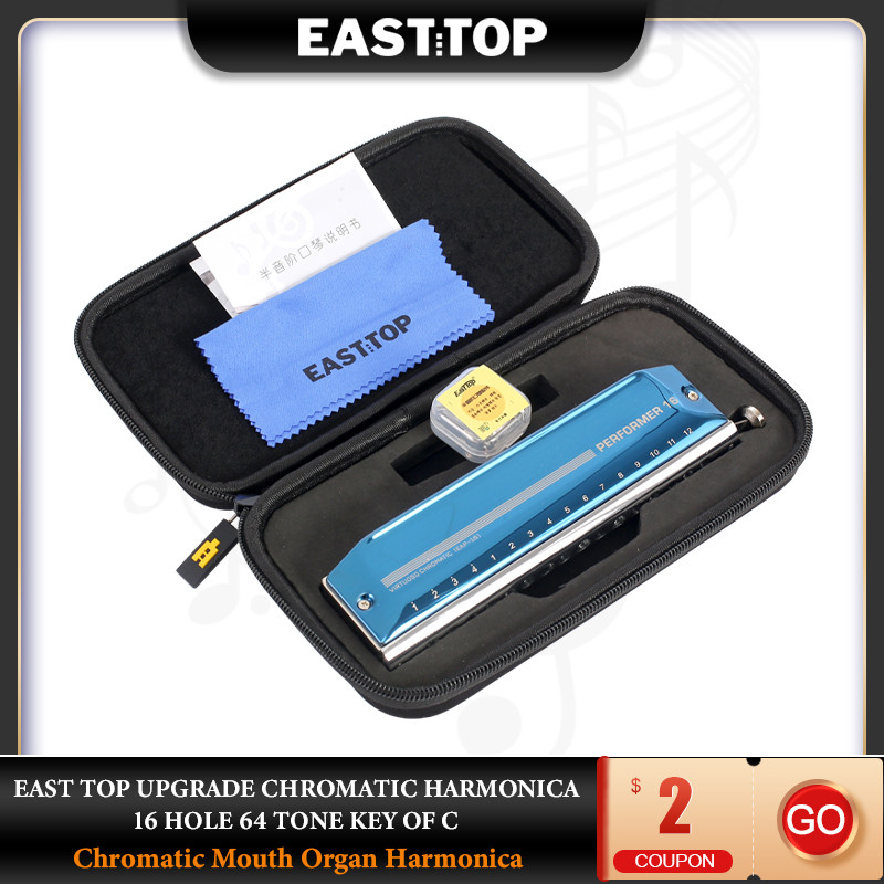 Harmonica 10 Hole - EASTTOP EAP-16 Harmonika Berwarna 16 Lubang