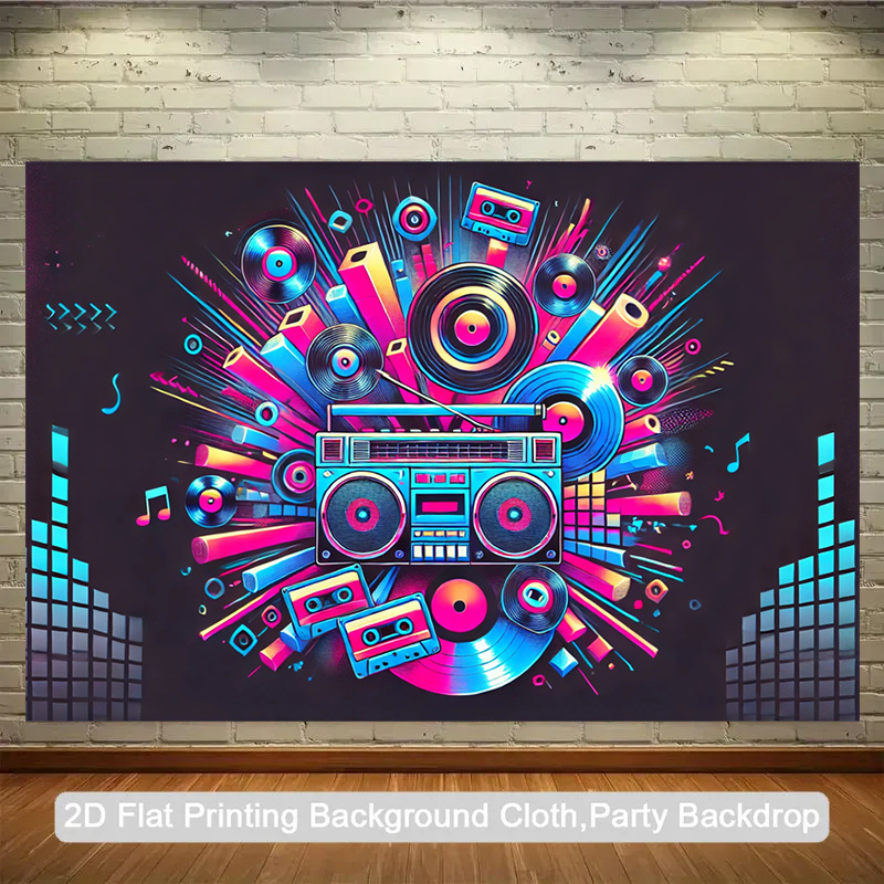 Audio House Music - Desain datar 2D, kemasan 1 buah.