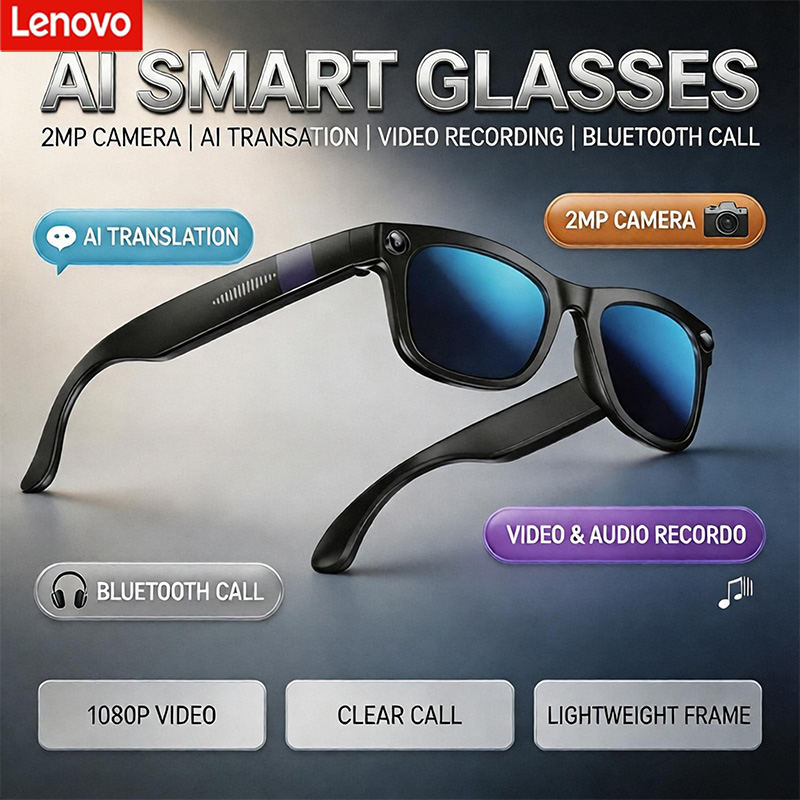 Audio Music Bluetooth - Kacamata Pintar Bluetooth AI Lenovo Dengan