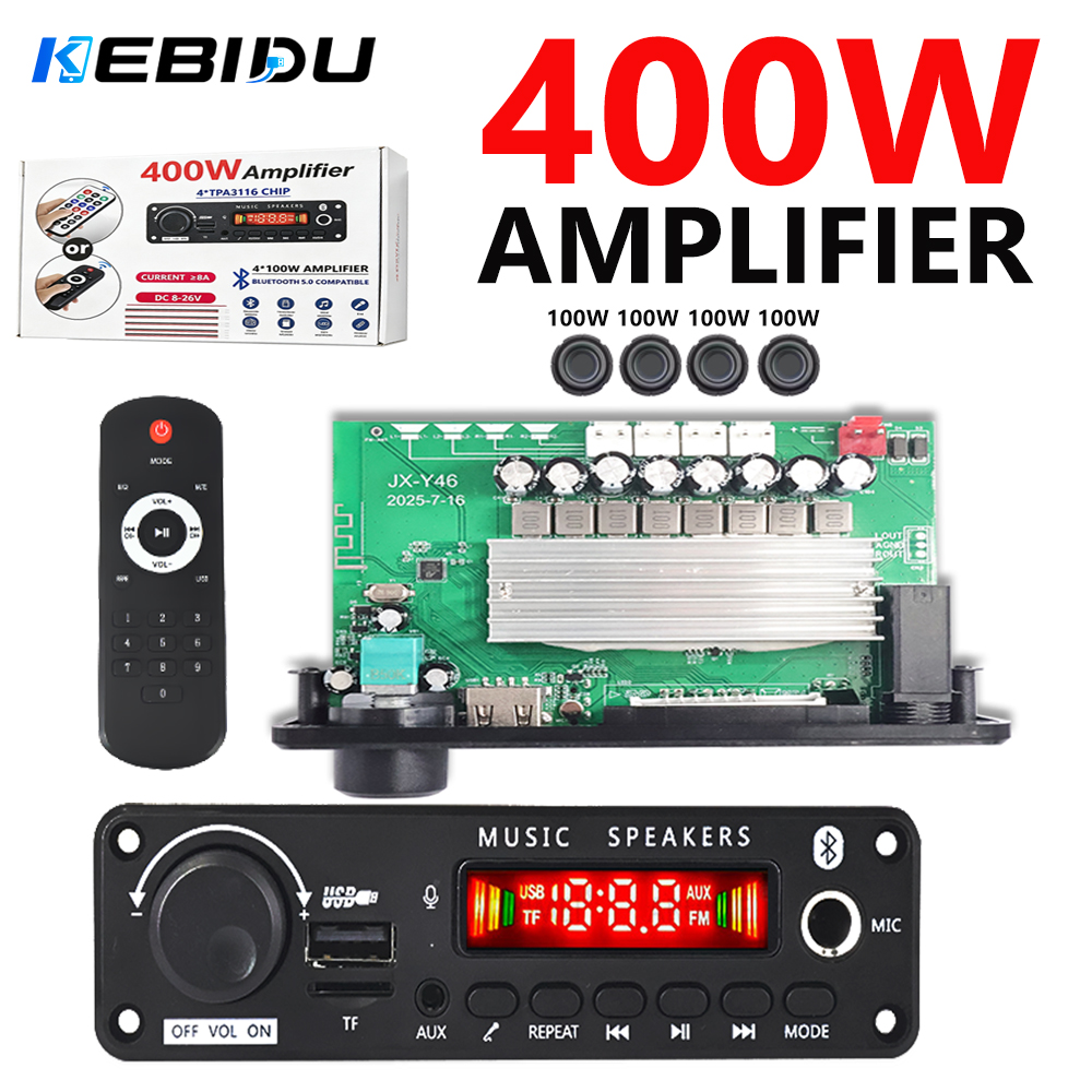 Audio Music Recorder - KEBIDU 400W Amplifier Mobil Pemutar MP3
