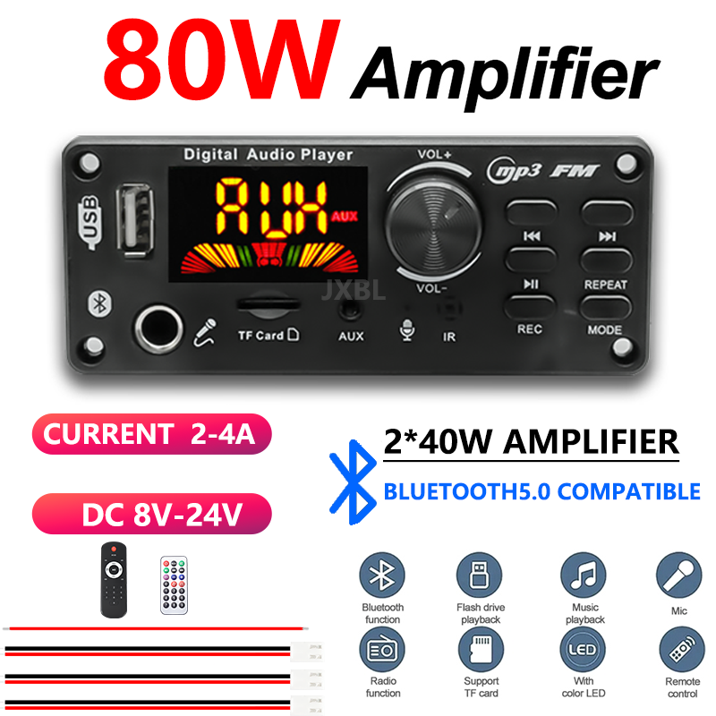 Audio Music Play - Papan Dekoder MP3 Bluetooth 5.0 80W,