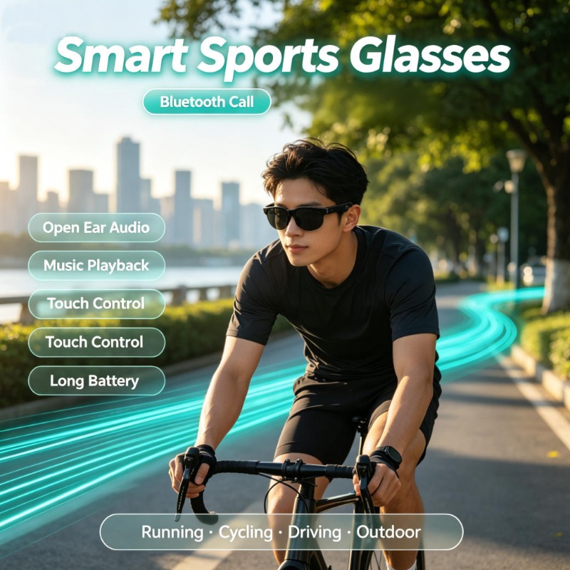 Audio Music Bluetooth - Kacamata Olahraga Pintar dengan Audio Open