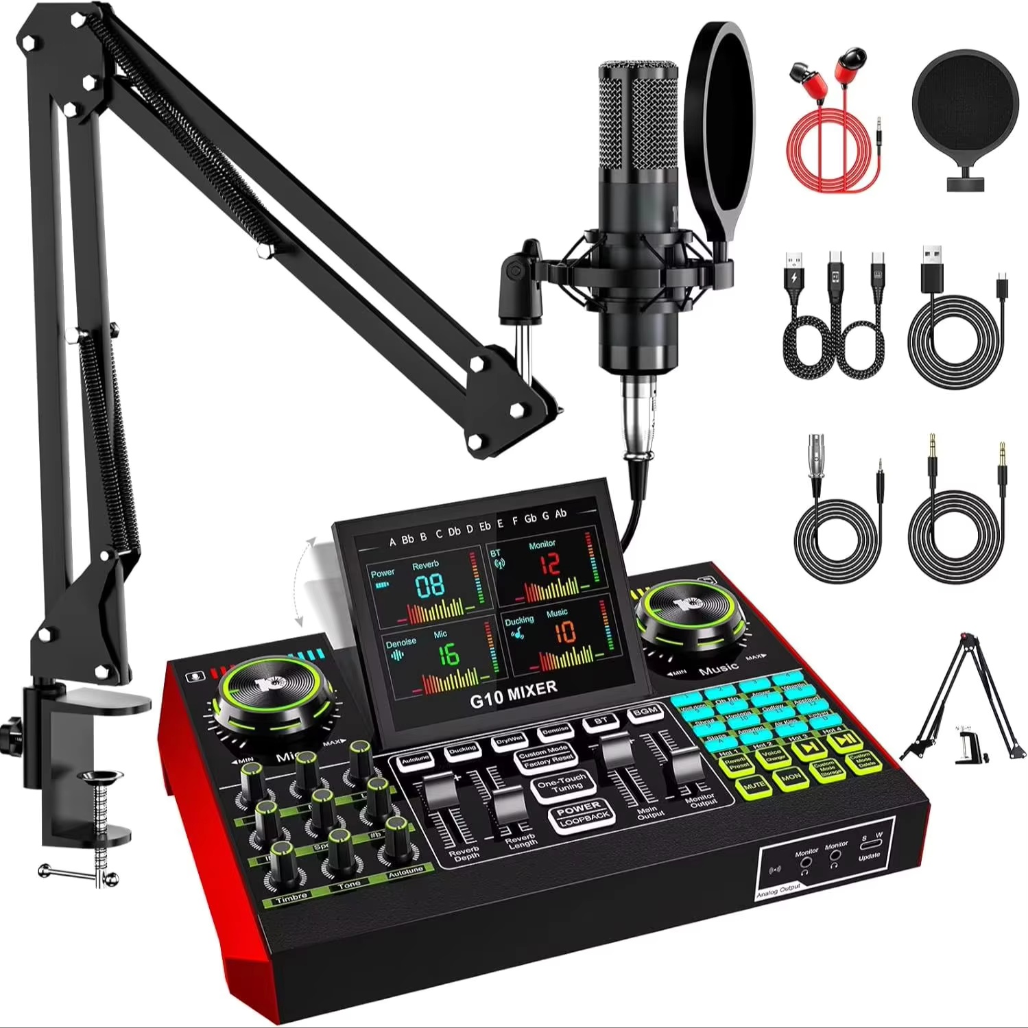 Audio Music Recorder - Tenlamp G10 Antarmuka Audio Streaming Langsung,