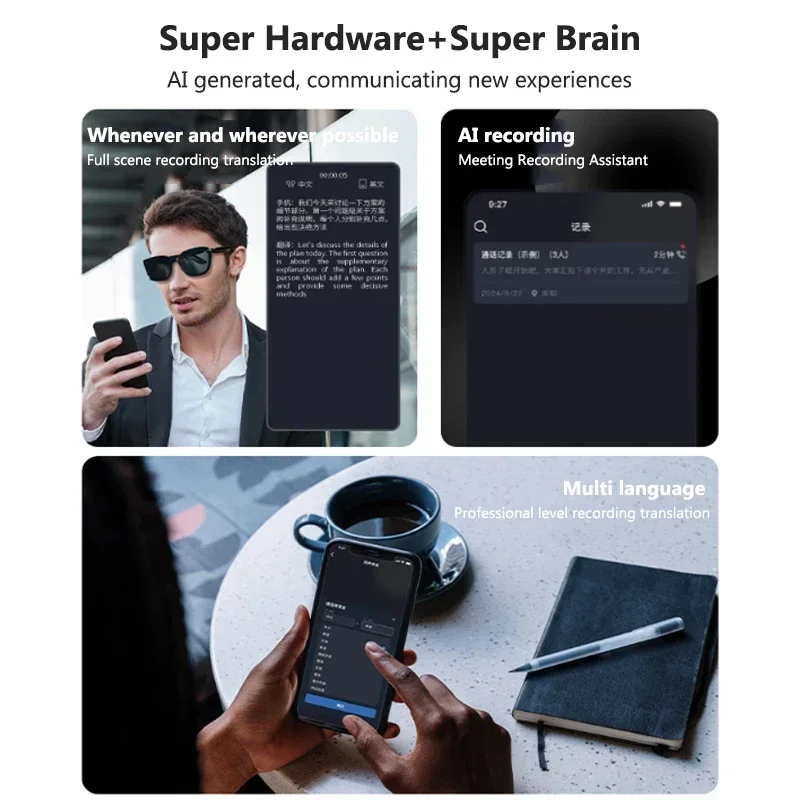 Kacamata Pintar AI dengan Lens - Audio Music Bluetooth ulasan dan harga