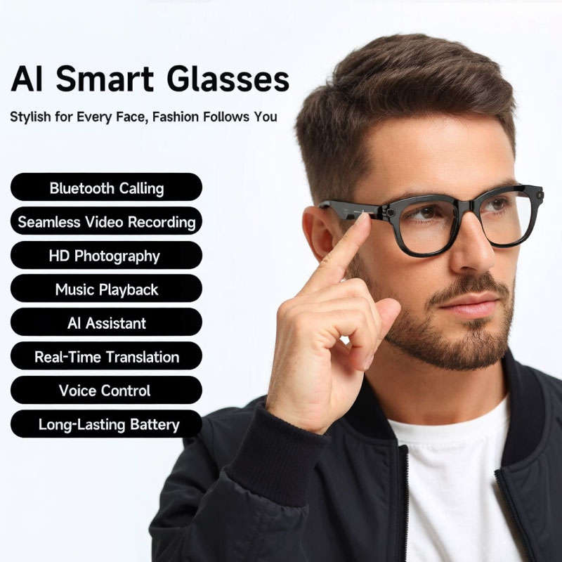 Kacamata Pintar FLAUNT AI Kame - Audio Music Recording ulasan dan harga